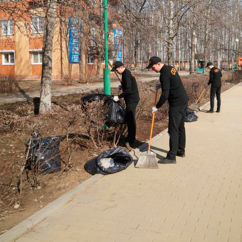 Уборка листьев в Чухломе
